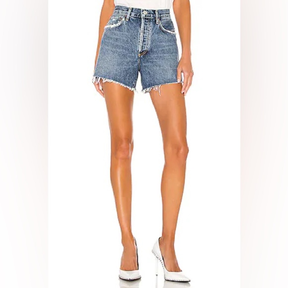AGOLDE Women's Reese Relaxed Cut Off Denim Shorts